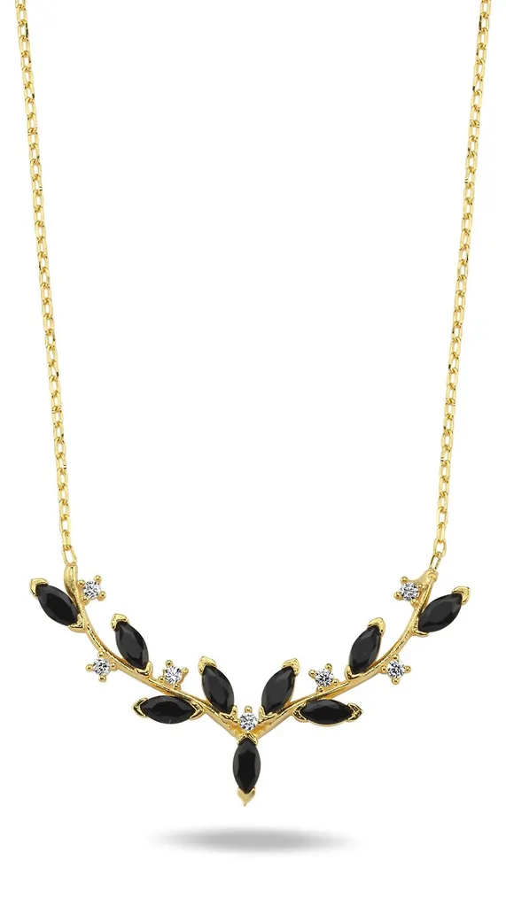Collier de Soirée Chic en Argent et Or avec Motif de Vrilles et Zircone