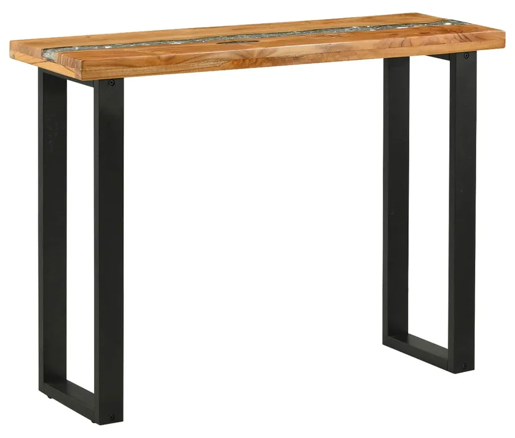 Petite table d'appoint bois de teck 100x35x75 cm pour couloir et salon