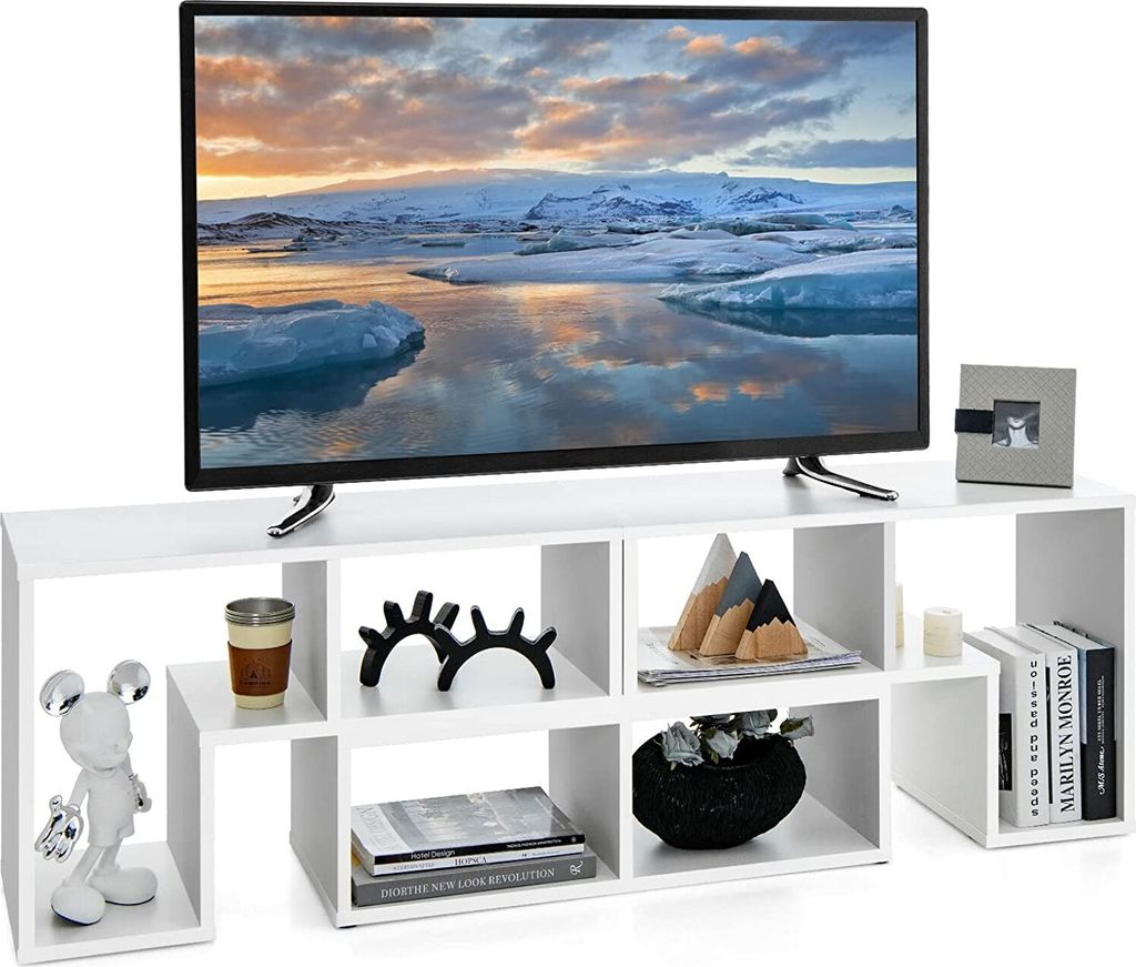 GOPLUS 3-tlg. TV-Schrank für Fernseher bis 65 Zoll, TV-Tisch-Kombination mit Stauraum, frei kombinierbar, Aufbewahrungsregal