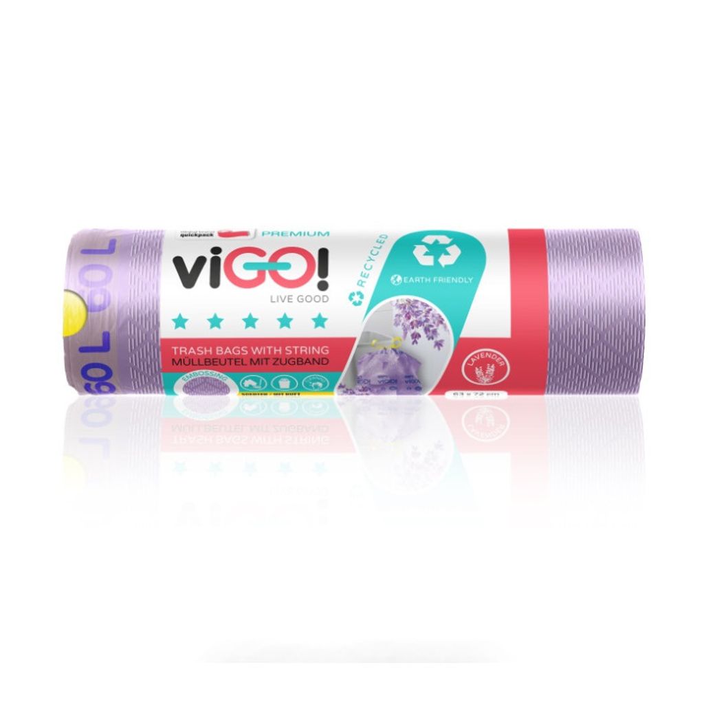 Mllscke LD mit Krawatte Lavendel 60 l 8 Stcs. Premium 1 Vigo