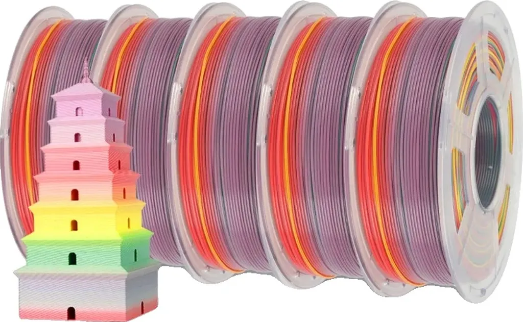 Recharge Filament PLA Arc-en-ciel pour Imprimante 3D JAYO 1.75mm 1kg