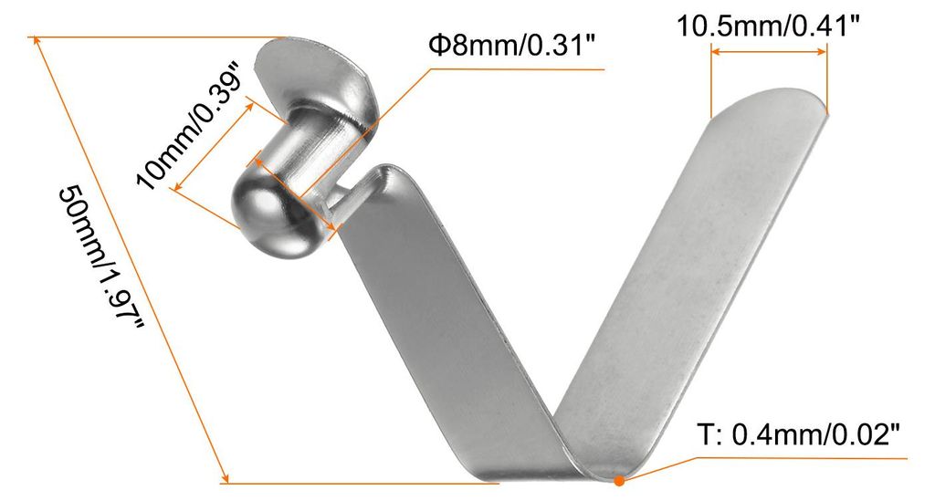 30 Stš¹ck Ein-Knopf-Kajak-Paddel-Schnappfederclip 8x10x42mm 65Mn-Federstahl V-f?rmige hohle Teleskopverriegelung Rohrclips fš¹r Zelt, Regenschi...