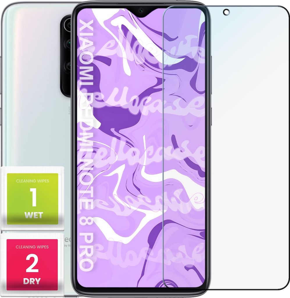 Glas für XIAOMI REDMI NOTE 8 PRO Panzerglas Panzerfolie Schutzglasfolie Displayschutzglas Echt Glas Schutz Folie Display Glasfolie 9H HELLOCASE