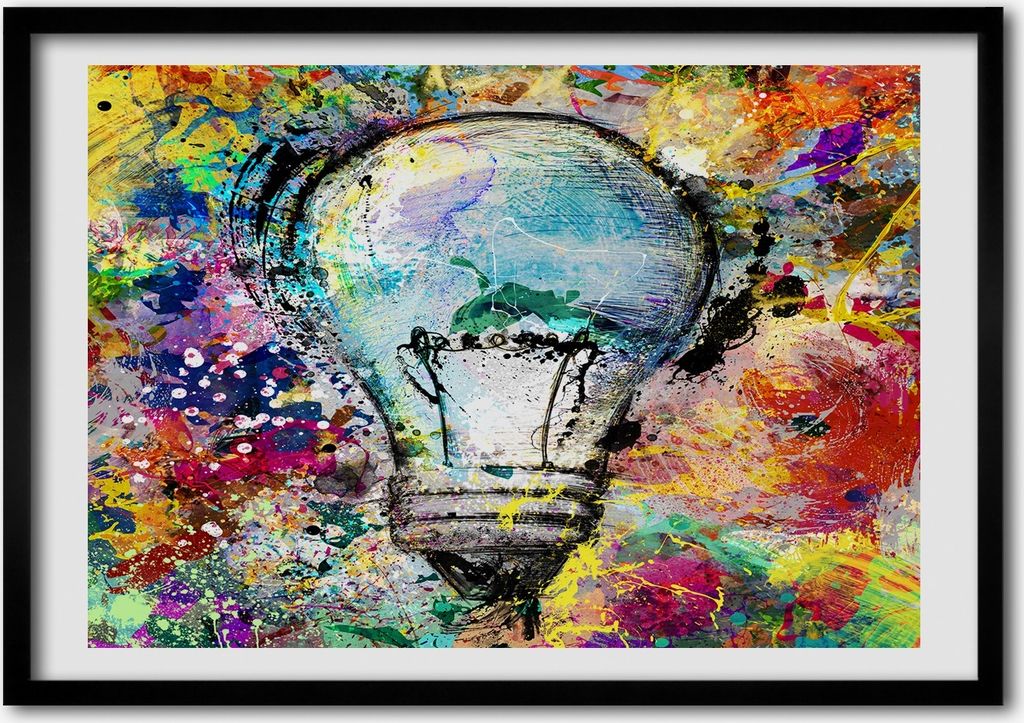 Bild - Bilder - Bilderrahmen - 70 cm x 50 cm - MDF-Rahmen, Wandkunst Birne