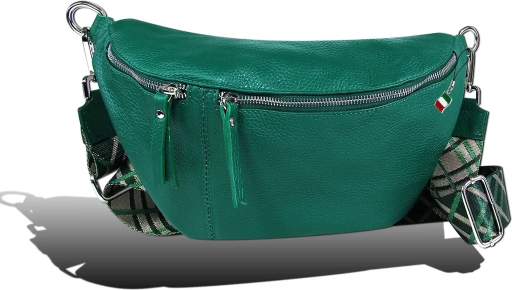 Sac cuir vert clair Florence avec sangle interchangeable design souple