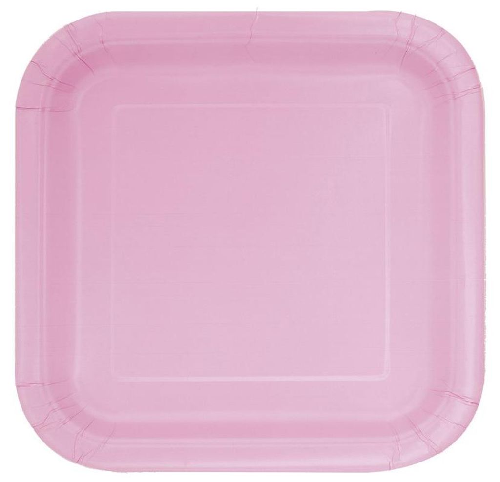 14 eckige Teller rosa Produktbild 