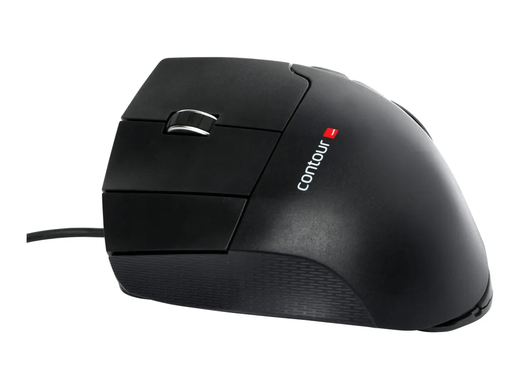 Souris anti-TMS Contour UniMouse filaire gaucher noir - Soulage le poignet