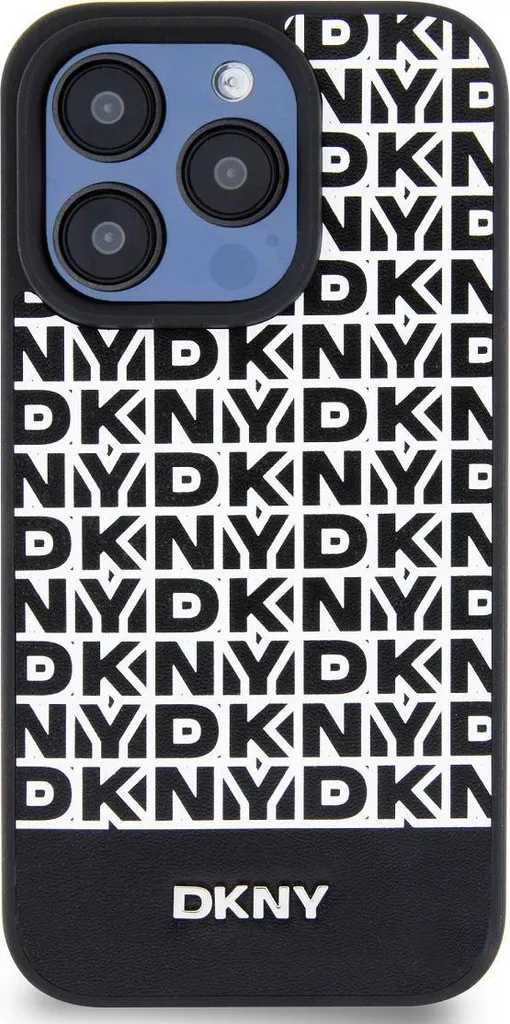 Coque iPhone 12 Pro DKNY Noire Motif Logo et Bande de Finition Chic