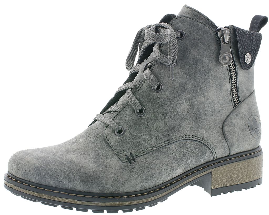 Rieker Schnürboots Z6844-46 Damen Warmfutter Stiefeletten, Größe:41 EU, Farbe:Grau