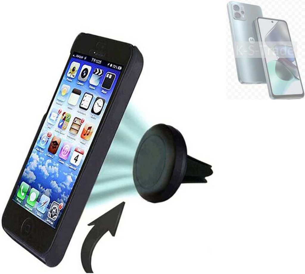 K-S-Trade Kompatibel mit Motorola Moto G23 Auto Handy Halterung KFZ Halter Lüftungsgitterhalterung Air Vent mount Smartphone Halter