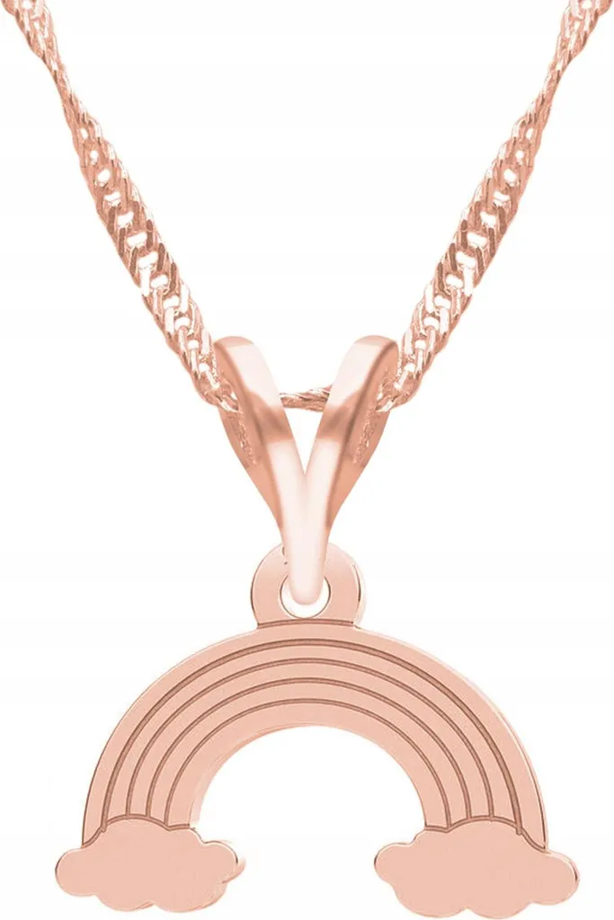 Collana arcobaleno placcata oro con ciondolo arcobaleno in argento 925