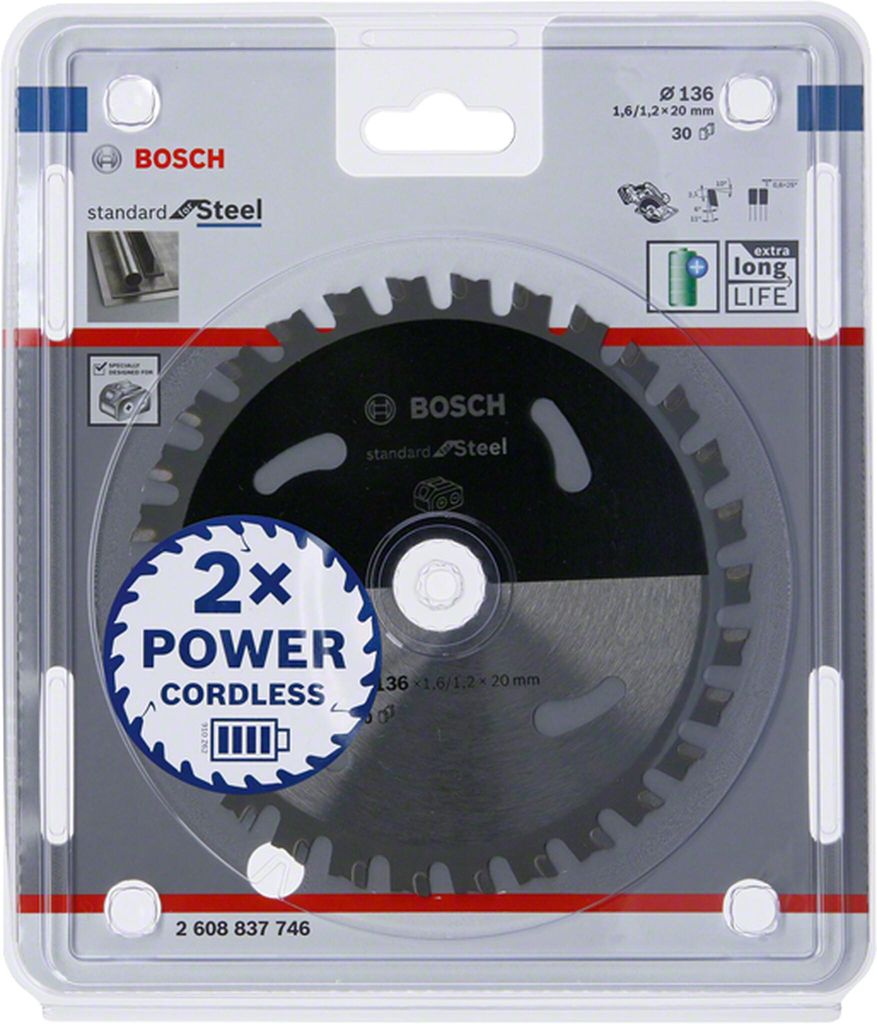 BOSCH Kreissägeblatt Standard Stahl 136x20 mm 30 Zähne