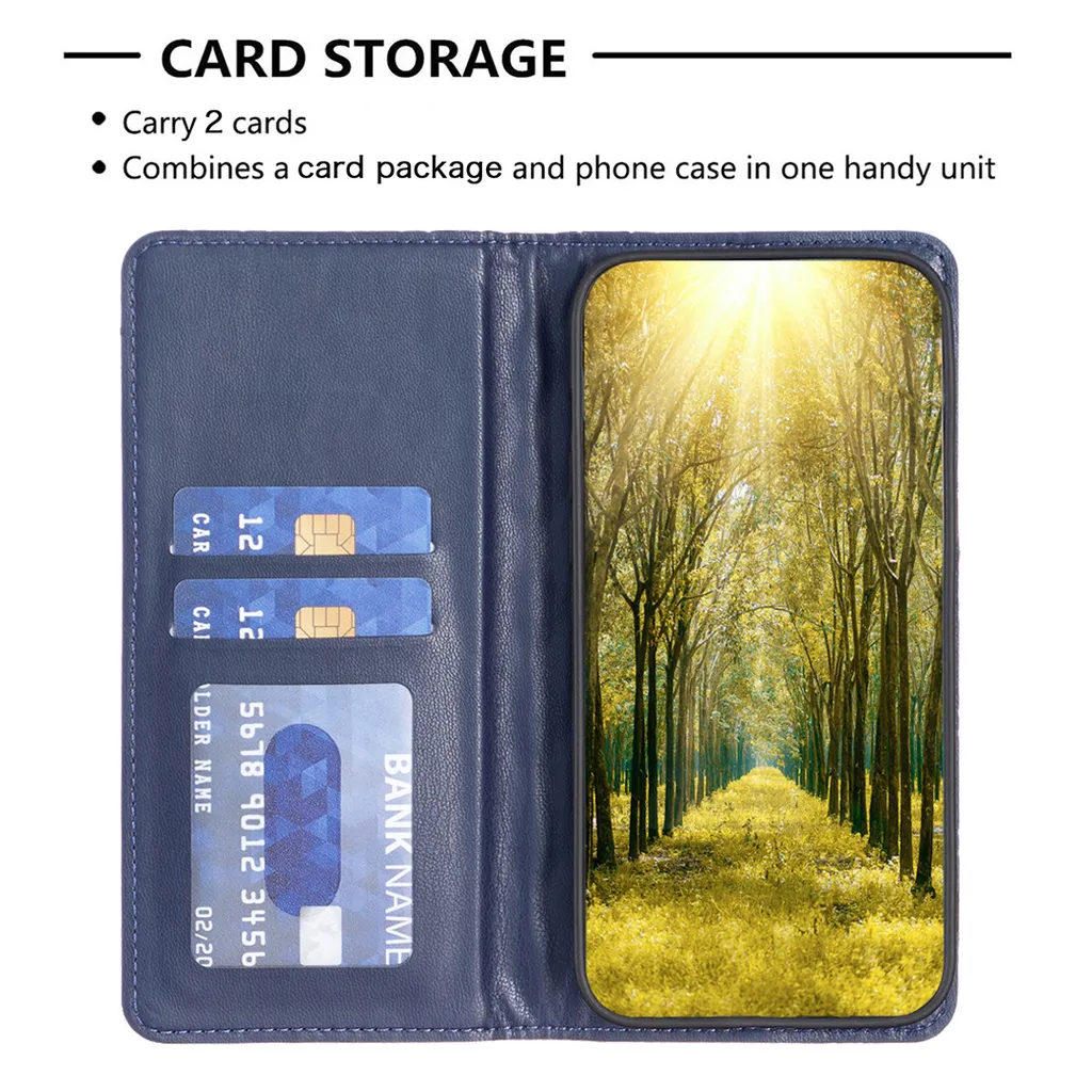 Custodia Galaxy S21 Ultra 5G, elegante custodia in pelle flip con slot per schede e supporto per Samsung Galaxy S21 Ultra 5G Blu - 6