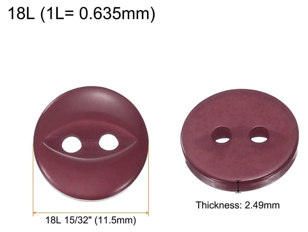 12 Stš¹ck Kn?pfe 11,5mm Harz Buttons zum Ann?hen 2 L?cher Runde Bastelkn?pfe fš¹r Bekleidung Bettw?sche Hosen Hemd Blusen Kleider Rock Handwerk...