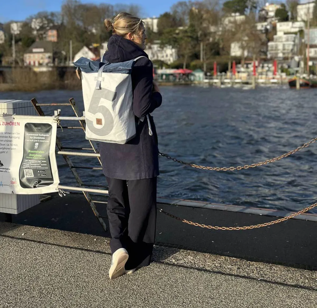 Sac à dos Ordinateur Tide-XL Blanc Bleu en matières éco-responsables - 5