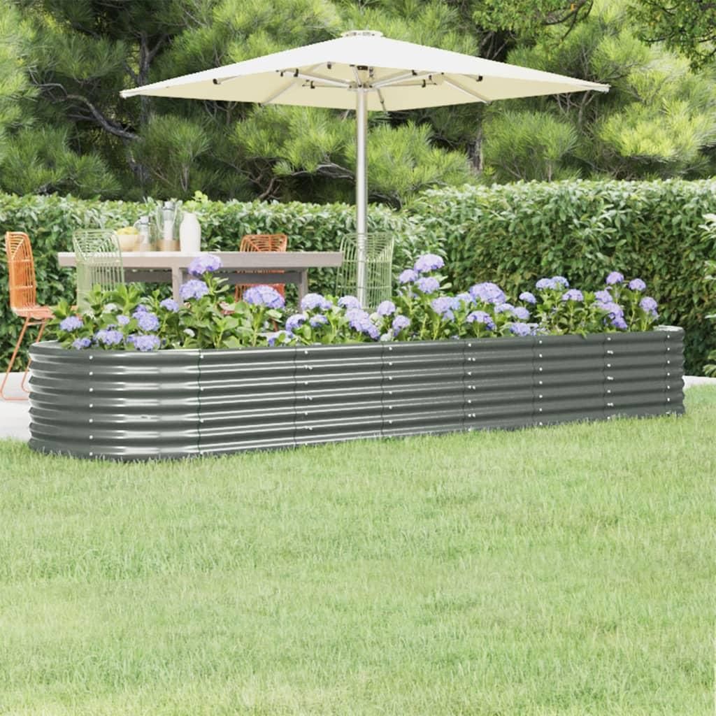 vidaXL Pozinkovaná oceľová vyvýšená posteľ 296x80x36 cm Obrázok produktu 