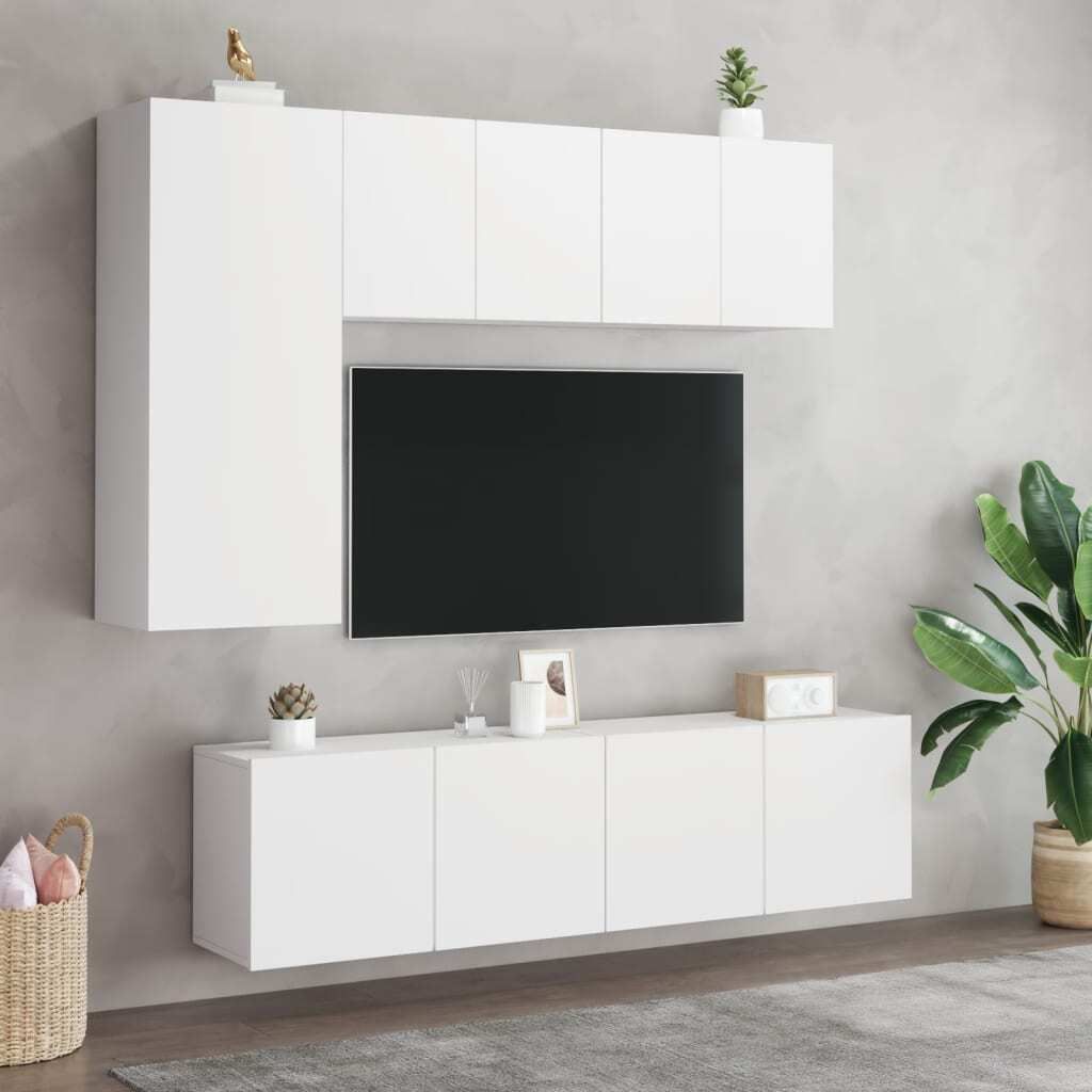 “2026 Modern“ TV-Wandschränke 2er-set - Weiß 60x30x41cm - Designermöbel 165573 - TV-Schränke