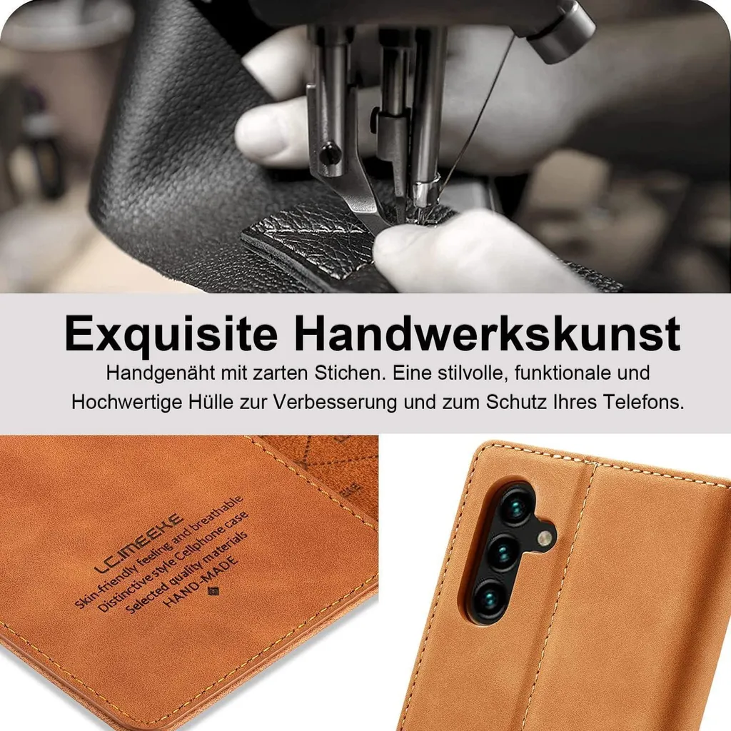 Housse cuir Wallet Cover pour Samsung A34 5G avec protection marron - 2