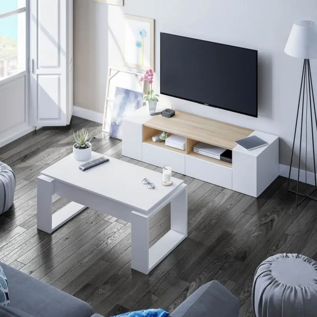 Table Basse Relevable L102 cm Ciara idéale pour Dîner et Télétravail - 7