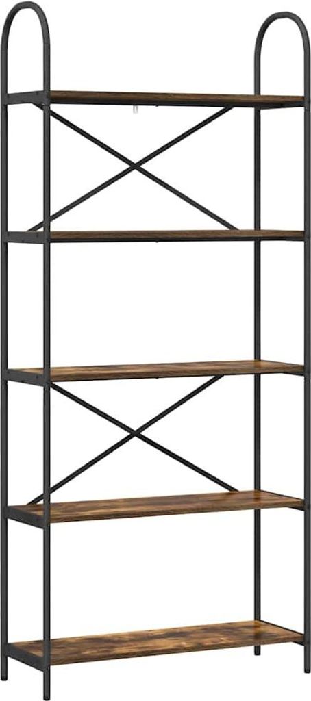 vidaXL Bücherregal Geräucherte Eiche 80 x 30 x 183 cm Holzwerkstoff