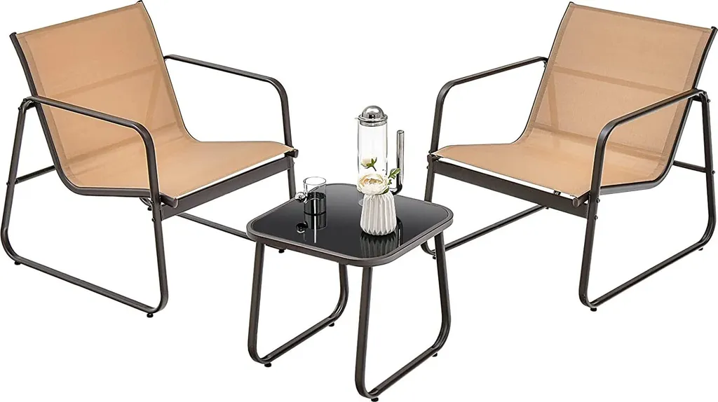 Ensemble de Jardin Compact pour Petit Balcon avec Chaises Confort