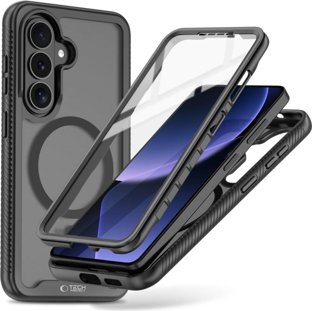 Handyhülle für Galaxy S26, Tech-Protect Defense mit MagSafe, mattes Schwarz
