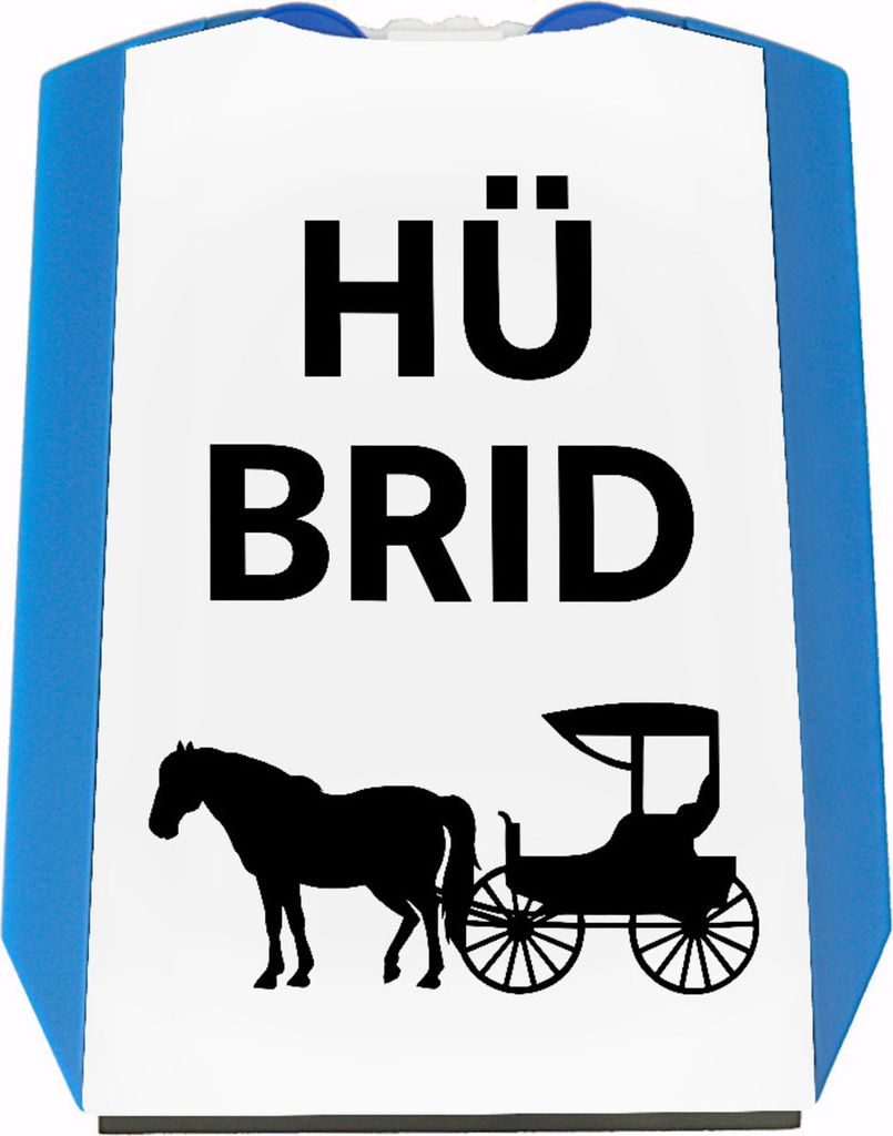 Pferd mit Kutsche Parkscheibe mit Spruch Hü brid
