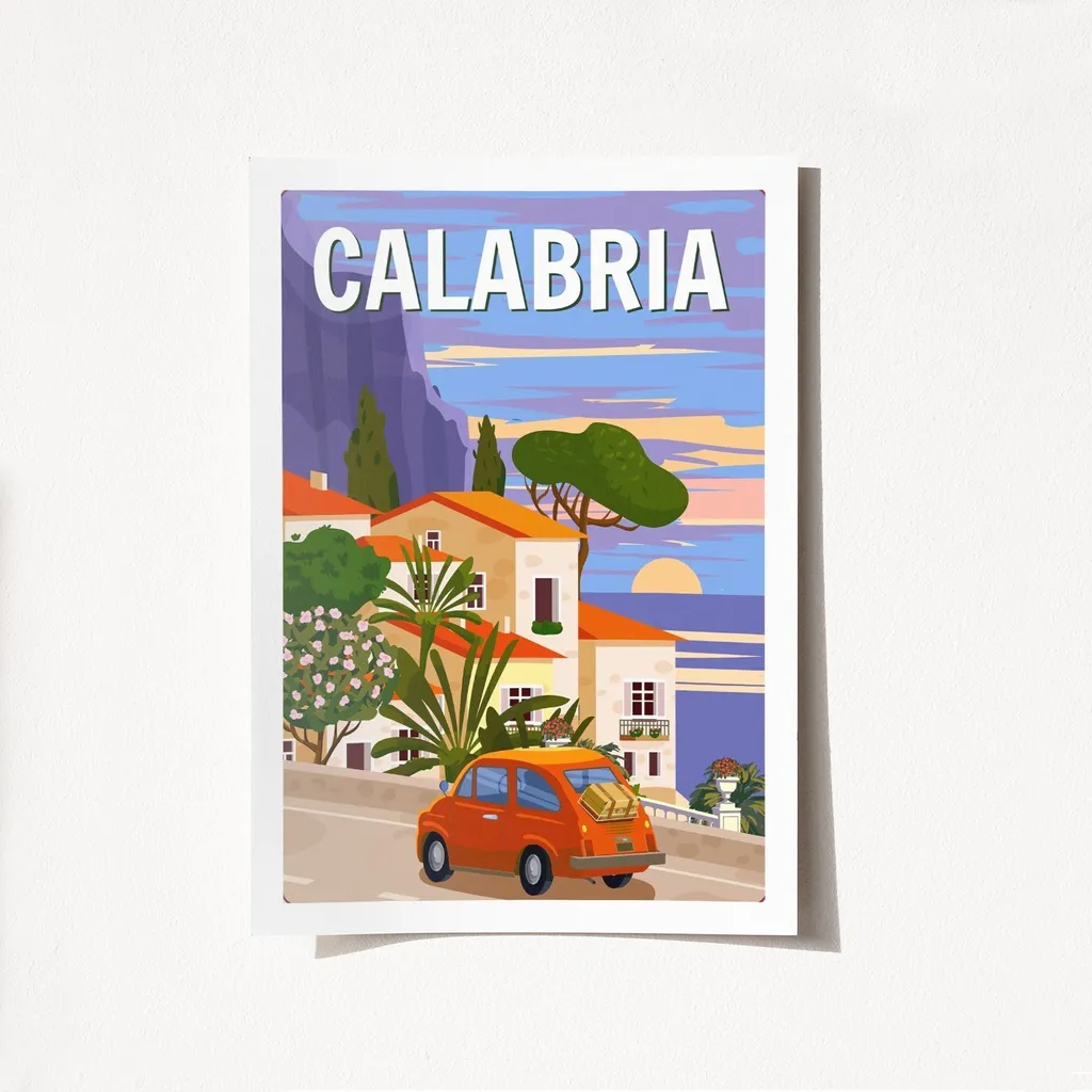 Habillage Mural Élégant Affiche Wallity Calabre 50x70 Satin Anti-Reflet