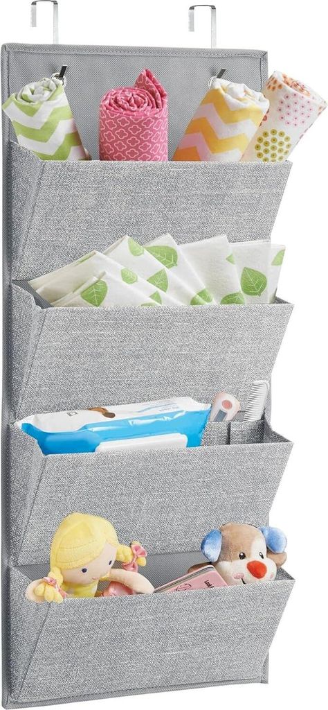 Hängende Aufbewahrung mit 4 Taschen - Hängeschrank - Kleiderschrank-Organizer - multifunktional/Türbefestigung - für Babyzimmer/Kinderzimmer/Sc...