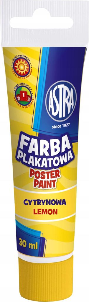 Astra Plakatfarbe 30 ml Tube Zitrone