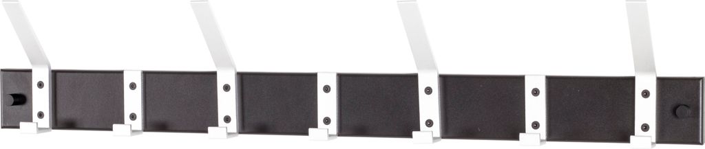HAKU Wandgarderobe, garderobestang, aluminium, zwart - Productafbeelding 
