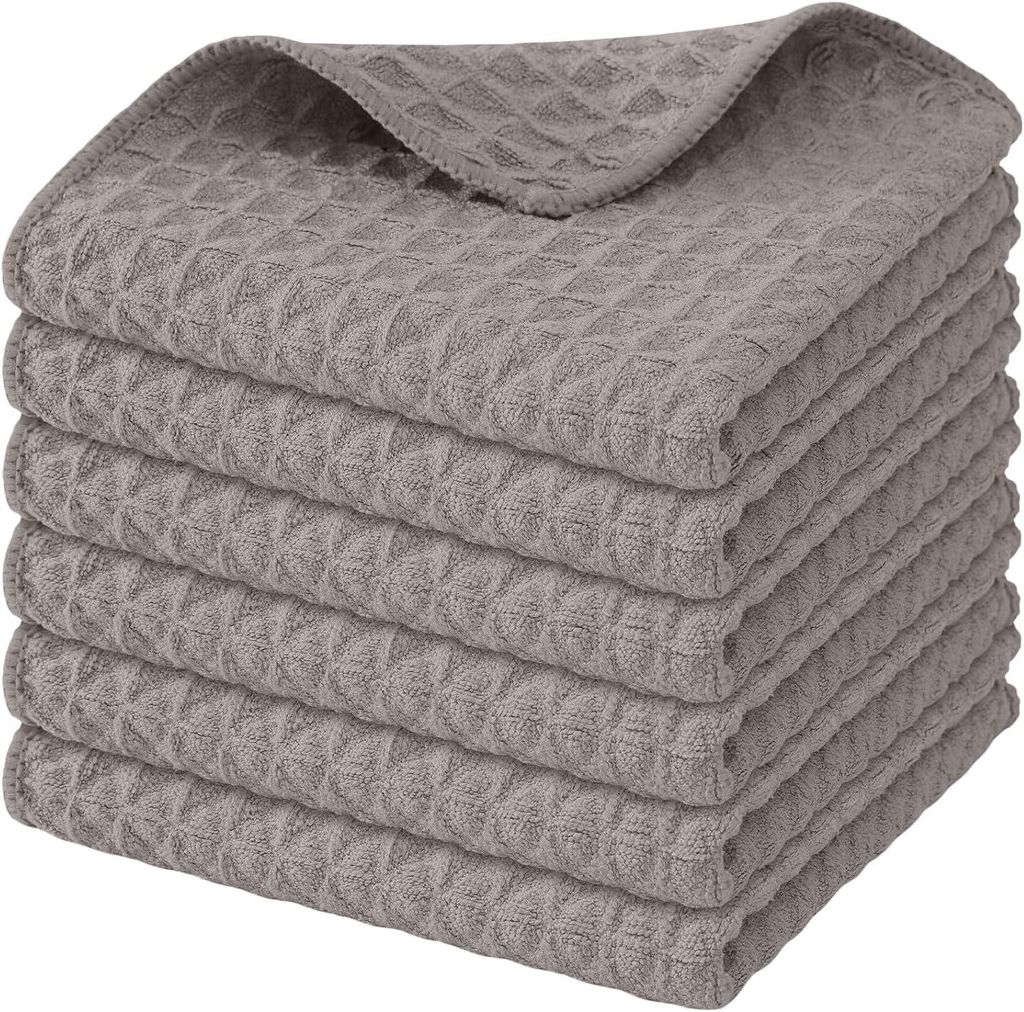6 Mikrofasertücher 30x 30cm– super saugfähig – flauschig – waschbar – Geschirr