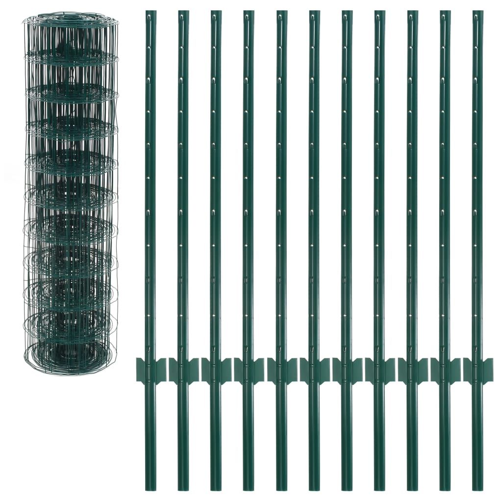 vidaXL Clôture métallique acier 20 x 1 m vert Image du produit 