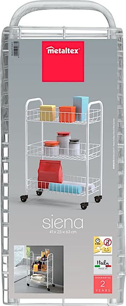 Carrello Multiuso Metaltex Fino - Bianco, 16x60x72 Cm, Per Casa E Ufficio - Foto 6