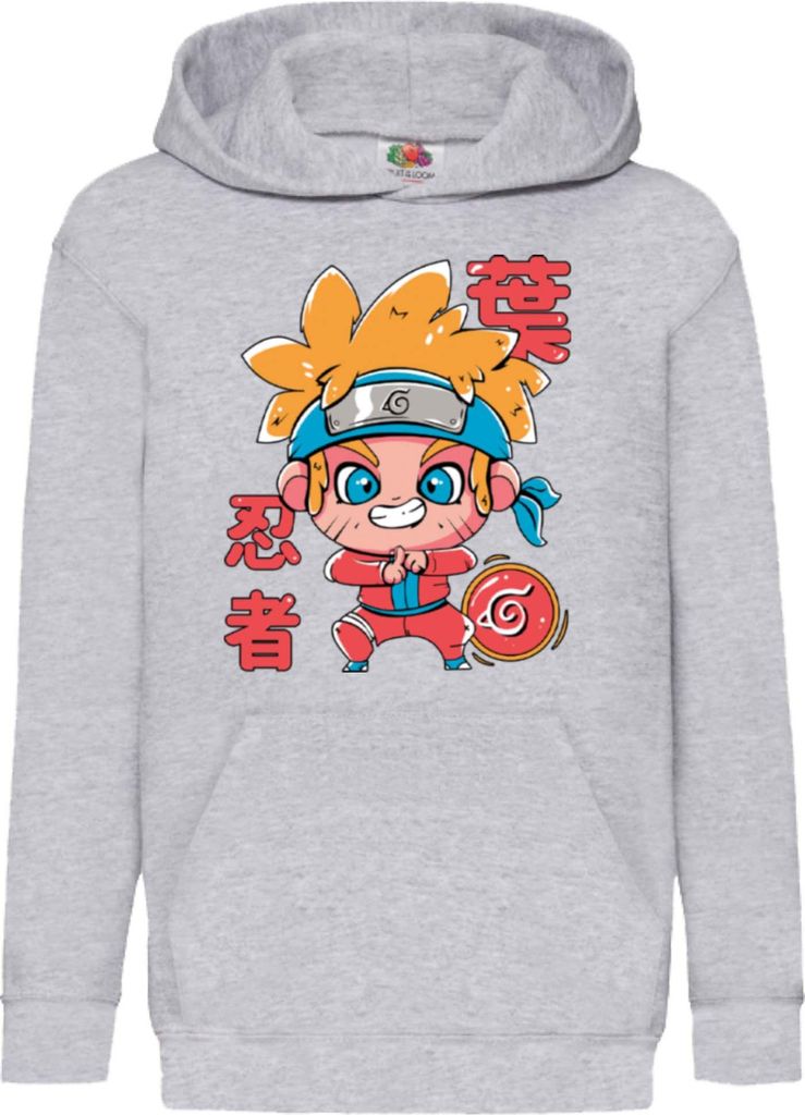 Kinder Kapuzenpullover Japan Manga Anime Comics Animation Naruto Cute Drawning, 5-6 Jahr - 116 / Grau