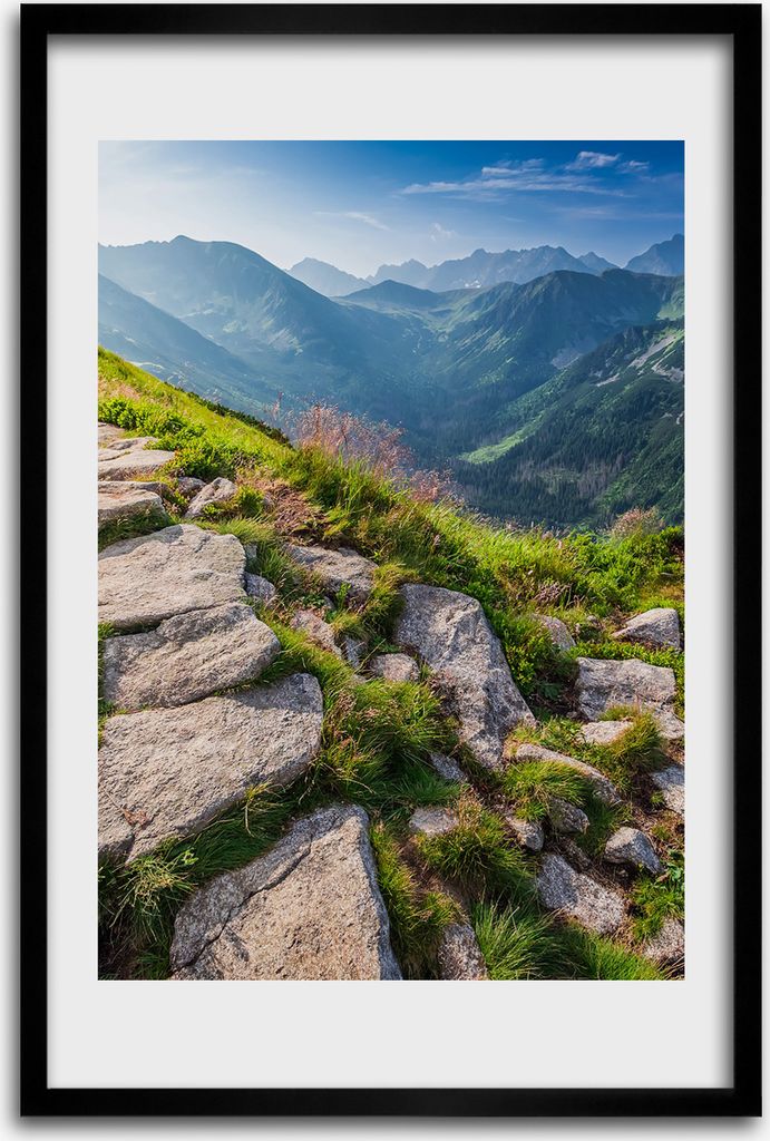Bild - Bilderrahmen - 40 cm x 60 cm - MDF - Rahmen - Wandkunst - Bergweg