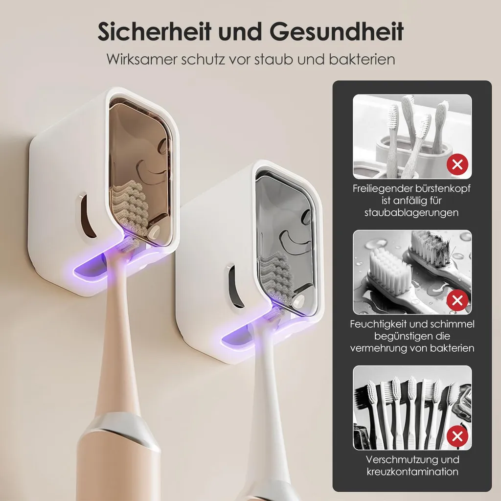 Support brosse à dents électrique mural sans perçage avec cache lot 6 - 2