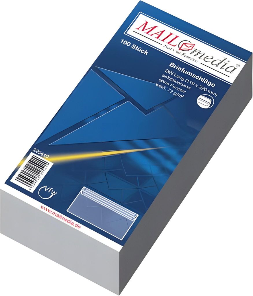 MAILmedia Briefumschlag Offset weiß DIN Lang ohne Fenster 100 Briefumschläge