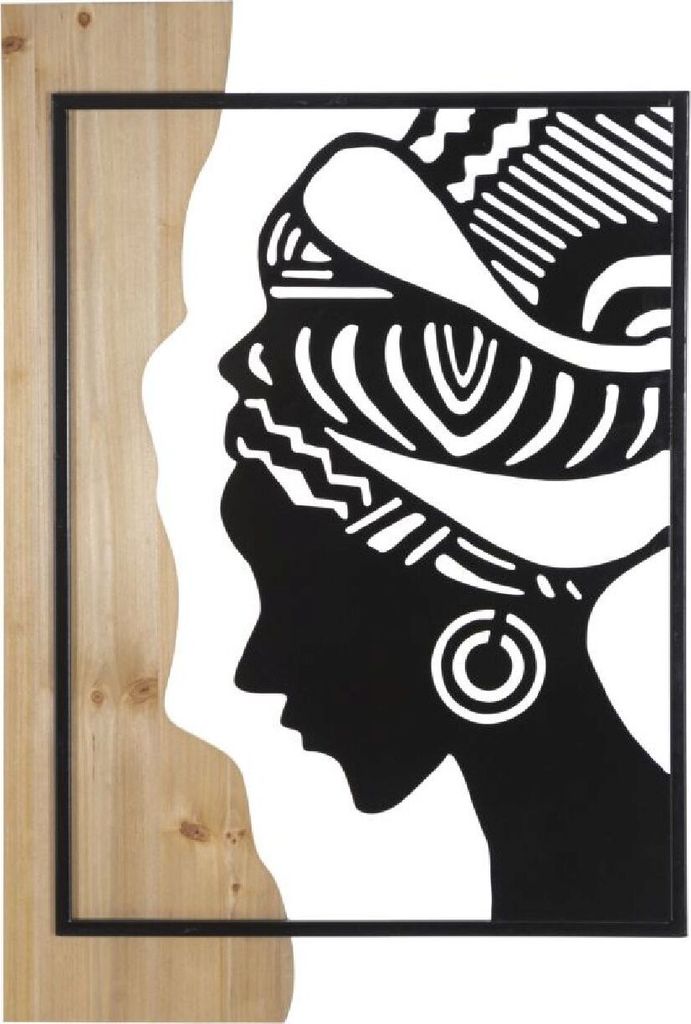 Mauro Ferretti Wandpaneel Tribal 53x2x80 cm schwarz braun