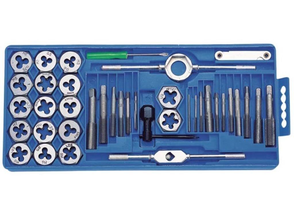 Toolland Gewindebohrer- und Schneideisen-Set, inklusive Aufbewahrungsbox, 40-teilig