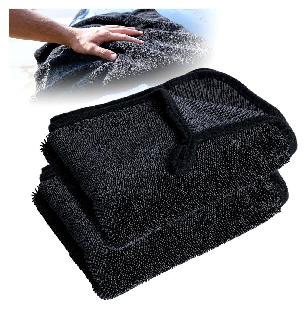 2 Stück XL Auto Trockentuch, 40x60 cm Mikrofasertücher, Fussel- und streifenfreies Trockentuch für Autos, LKWs, Motorräder und Haushalt