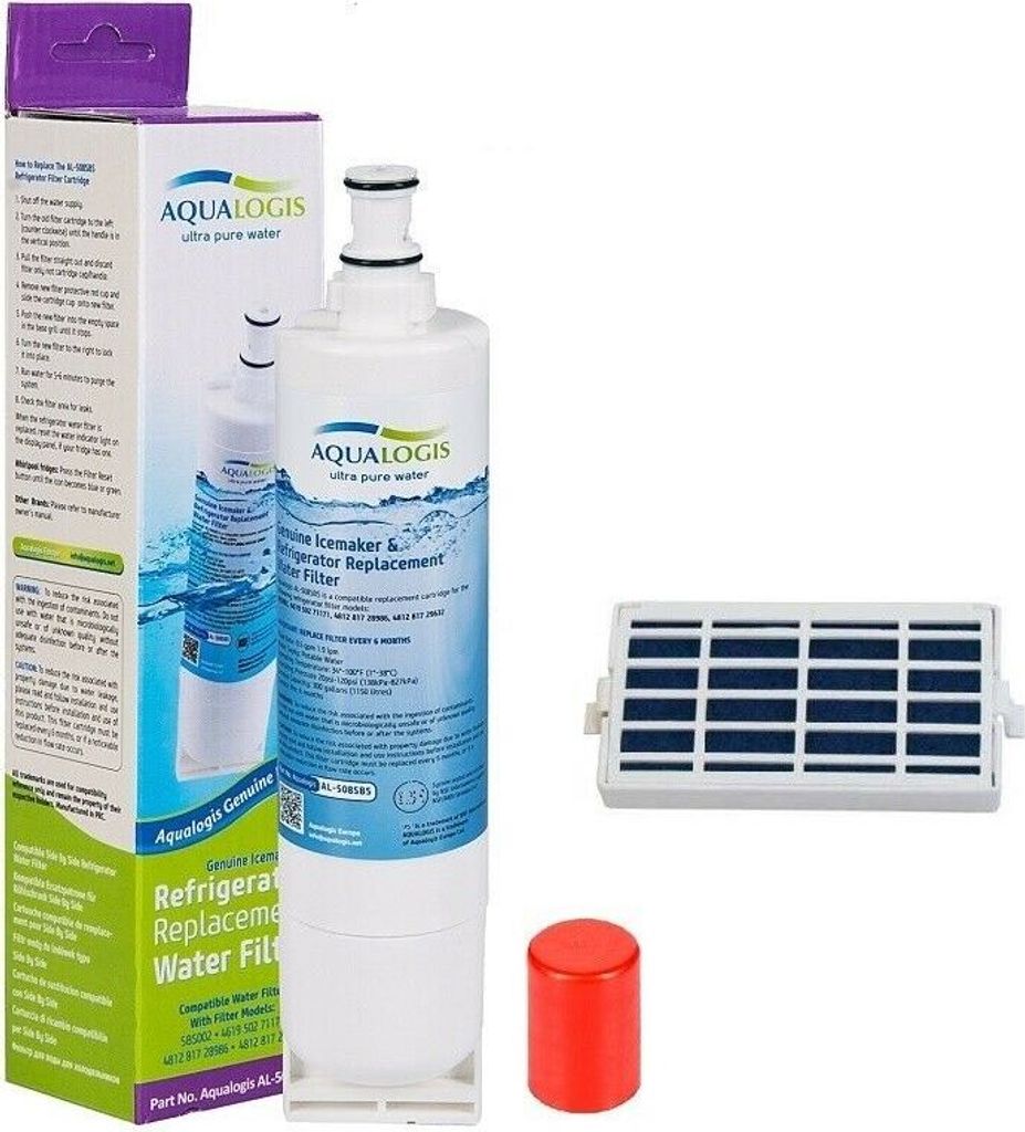Kühlschrankfilter-Set – Wasserfilter und antibakterieller Luftfilter WHIRLPOOL-FILTER 481281729632, ANT0001 MICROBAN AL-508SBS