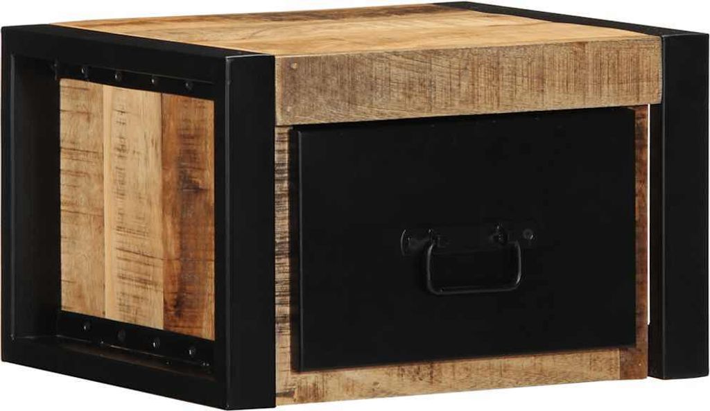 Nachttisch 40x35x25 cm Raues Mango-Massivholz