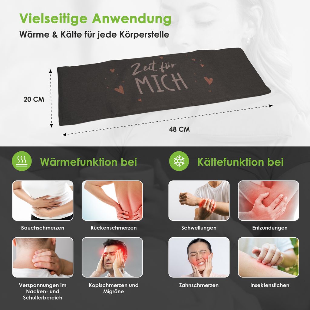 heimtexland ® Roggen Natur Körnerkissen Kälte- und Produktbild 4