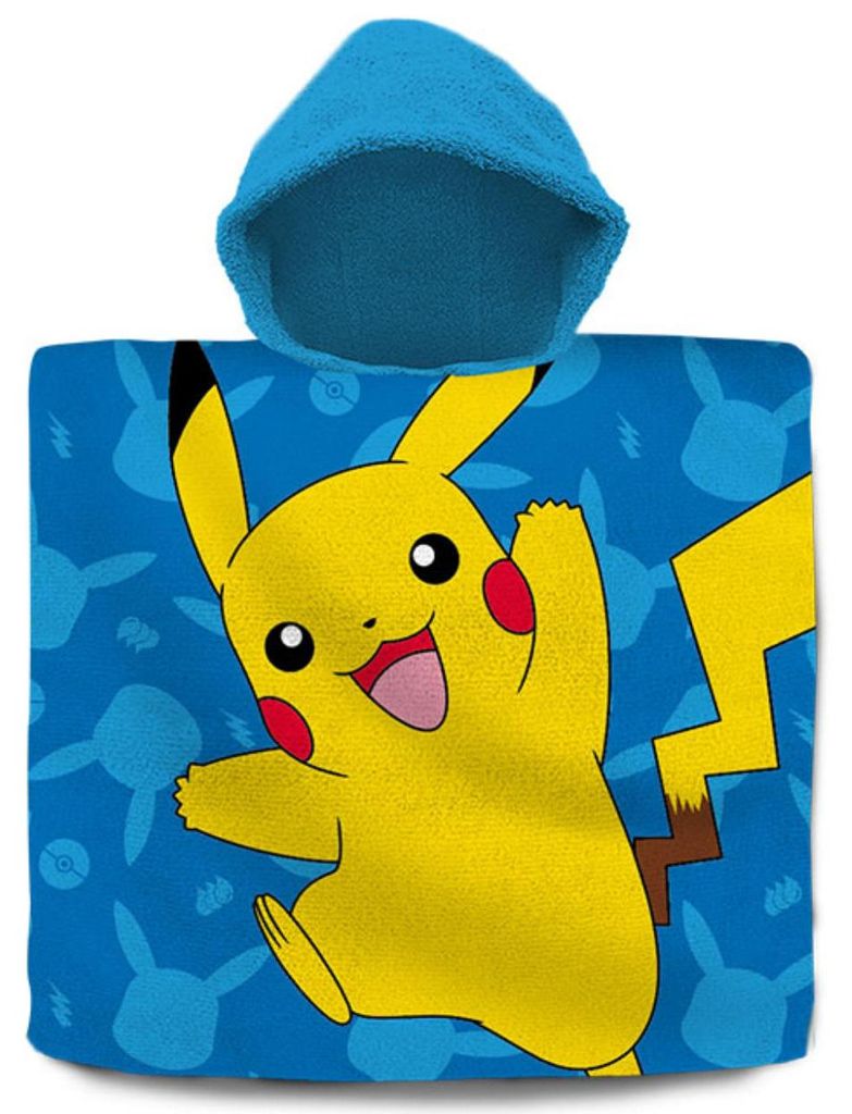 Ponczo dziecięce niebieskie 60x120 cm - Pokémon/Pikachu i Zdjęcie produktu 