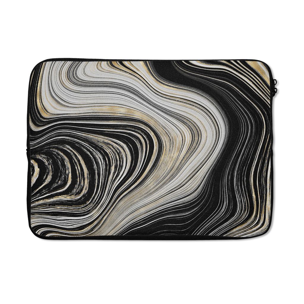 MuchoWow Laptop Hülle 13 Zoll Achatstein - Marmor - Gold - Edelsteine Laptoptasche - Laptophülle - Sleeve - Rundumschutz
