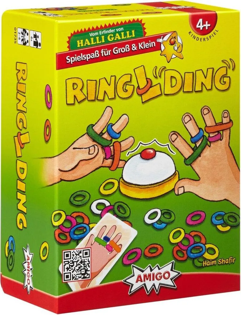 Jeu Ringlding Amigo : Jeu de Société Rapide avec Élastiques et Clochette