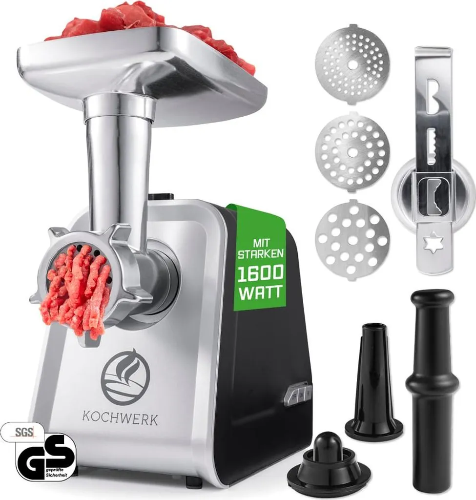 Hachoir Électrique 1600W Haute Capacité pour Viande et Préparations