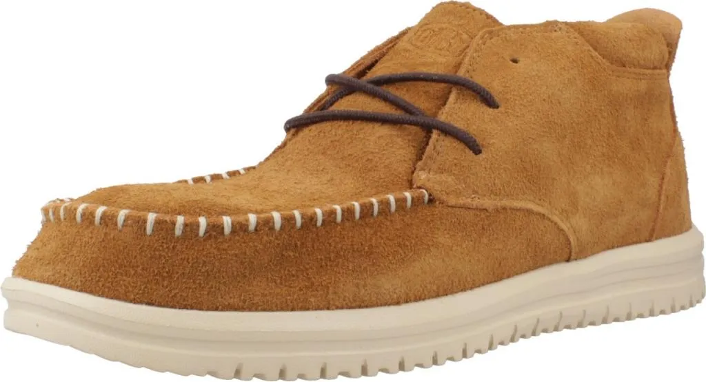 Hey Dude Wally Nxt Mid Marron : Bottines Homme Légères et Confortables