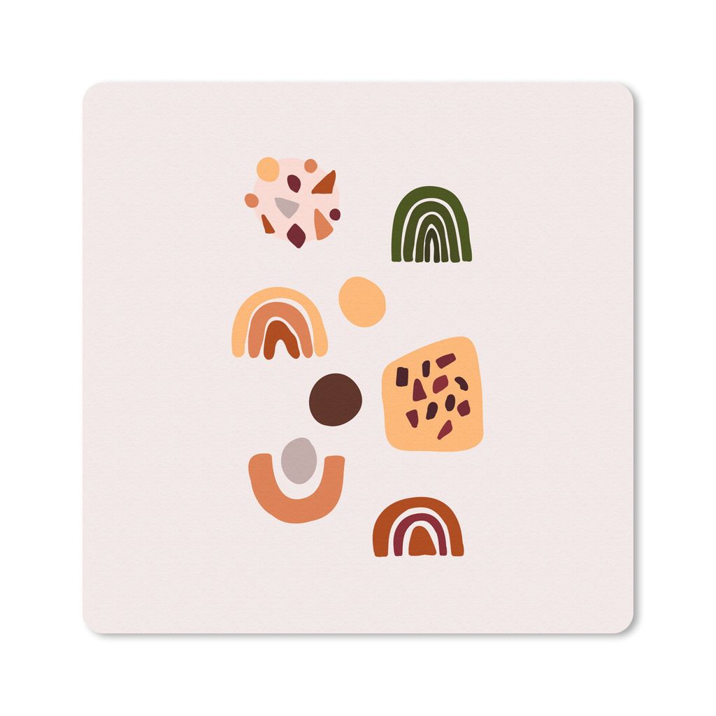 MuchoWow Mauspad Mousepad Winter - Regenbogen - Altrosa 30x30 cm - Mousepads - Maus Mat - Pad - Mausunterlage - Gaming